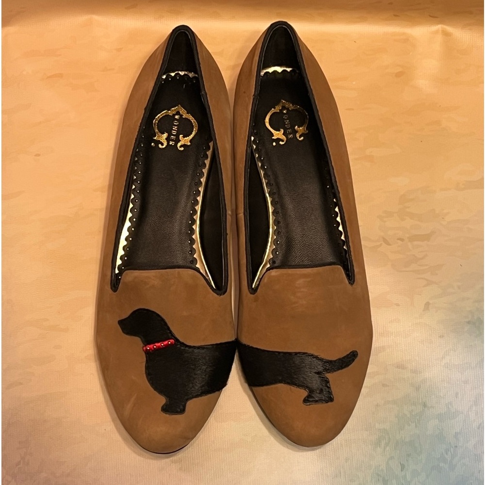 C. Wonder dachshund loafer NEVER WORN - Size 8. Fun flats for a dog lover.